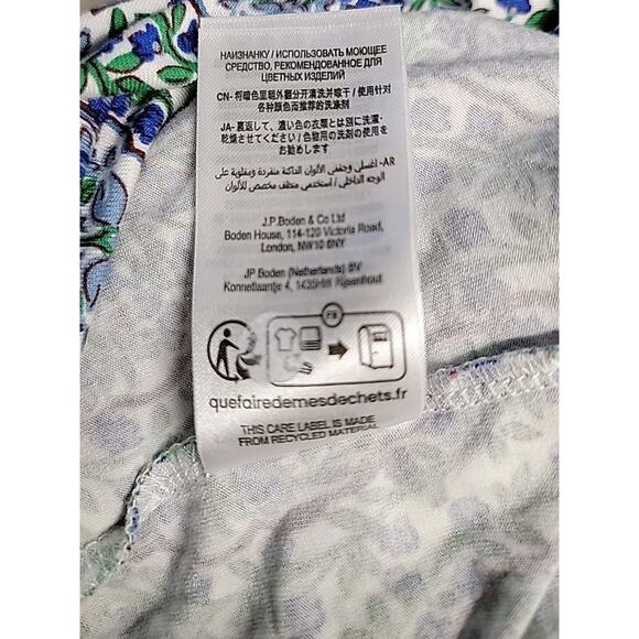 BODEN Jersey Maxi Dress Size US 16-18R Floral V Neck Smock Waist Pockets Stretch - Picture 15 of 15